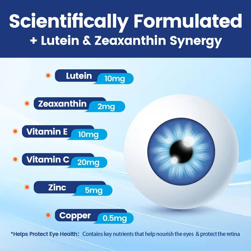 Blueberry Eye Vitamins 120 Capsules | 2-Year Shelf, Vision & Blue Light Support