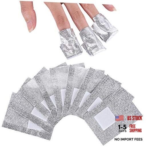 600 PCS Nail Foil Wraps, Soak off Foils with 1.22 inch Cotton Pads for Gel