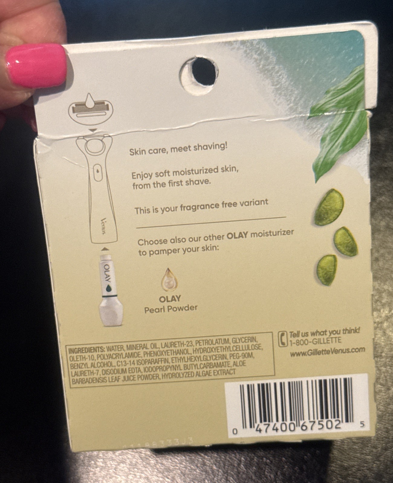 Gillette Venus Radiant Skin Seaweed & Aloe Olay Moisturizer (4) – 16 ml Bottles