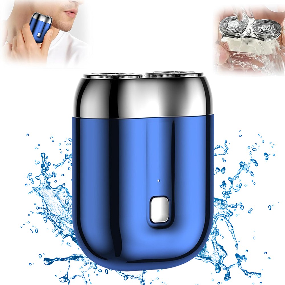Mini Electric Shaver Dual Head, Portable Rechargeable Razor, Waterproof Washable