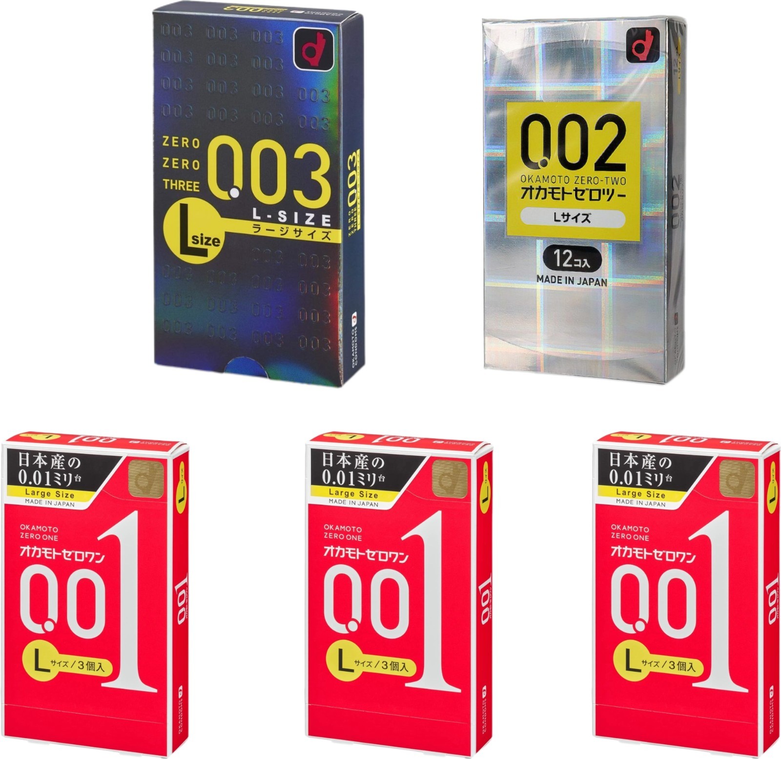 Okamoto Large Bundle 003 (10pc)+ 002(12pc) + 3 boxes of 001 (9pc) – Ship from CA