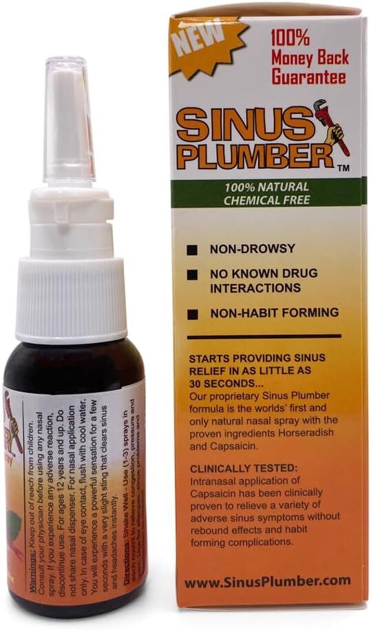 3 Pack – Sinus Plumber Pepper Nasal Spray For Allergies, Congestion & Headaches
