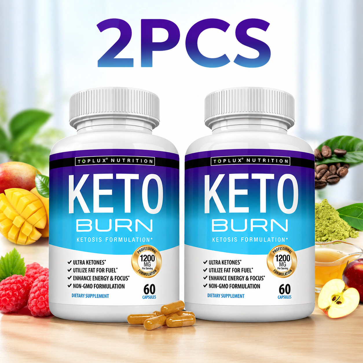 Toplux Keto Burn Pills Ketosis Weight Loss – 2400 Mg Ultra Advanced Natural
