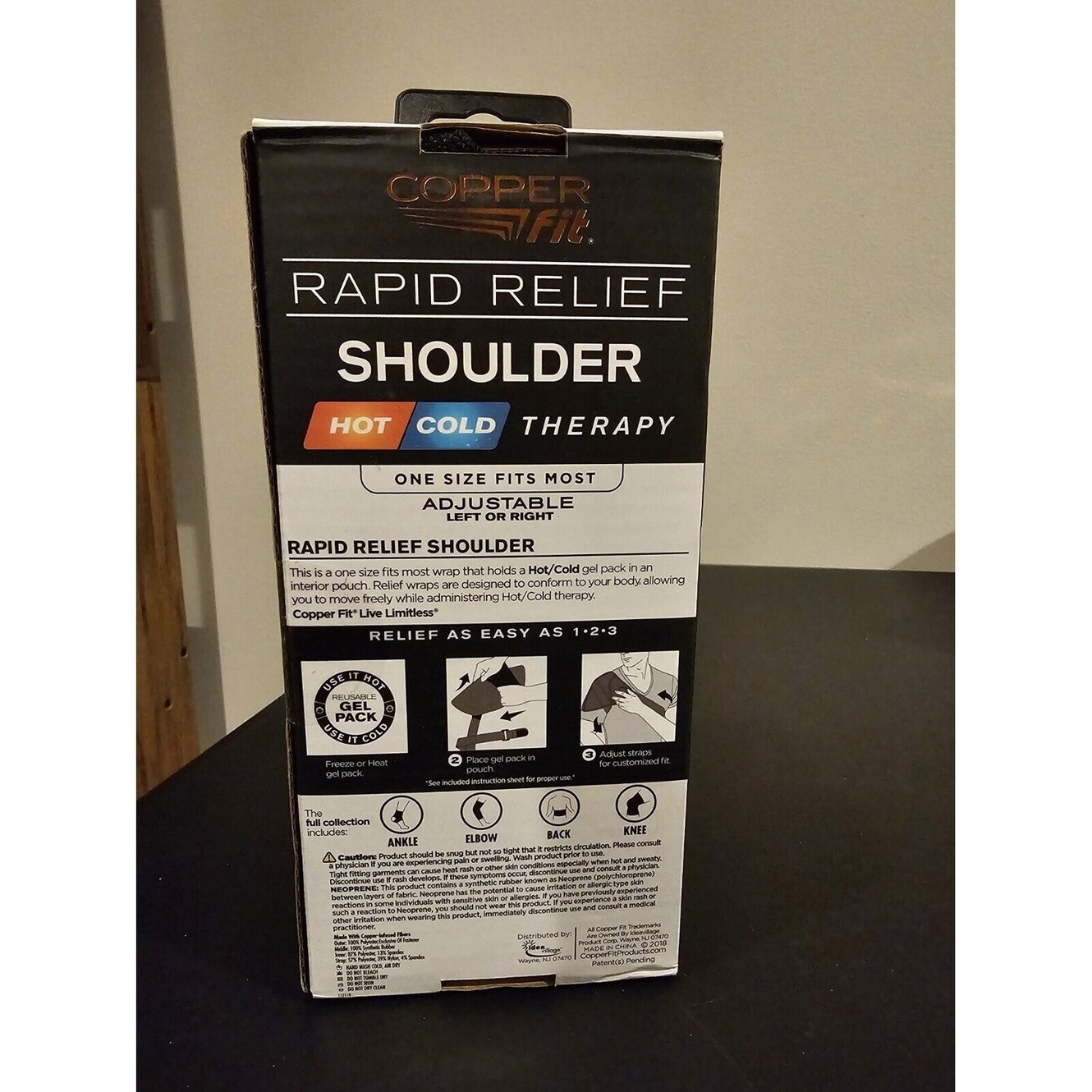 Copper Fit Rapid Relief Shoulder Wrap Hot Cold Therapy One Size Adjustable New