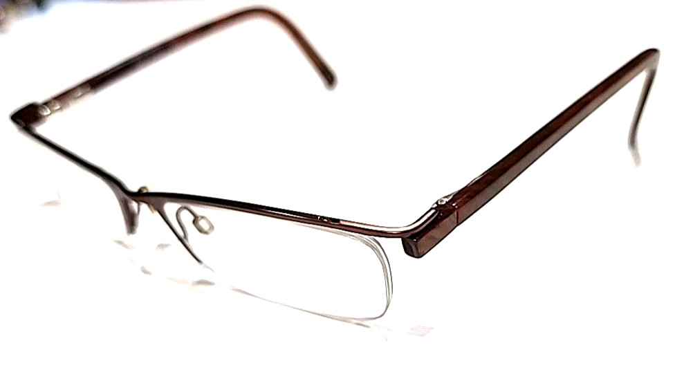 Randy Jackson 1002 Brown Metal Rectangle Half Rim Eyeglasses Frame 52-16 135