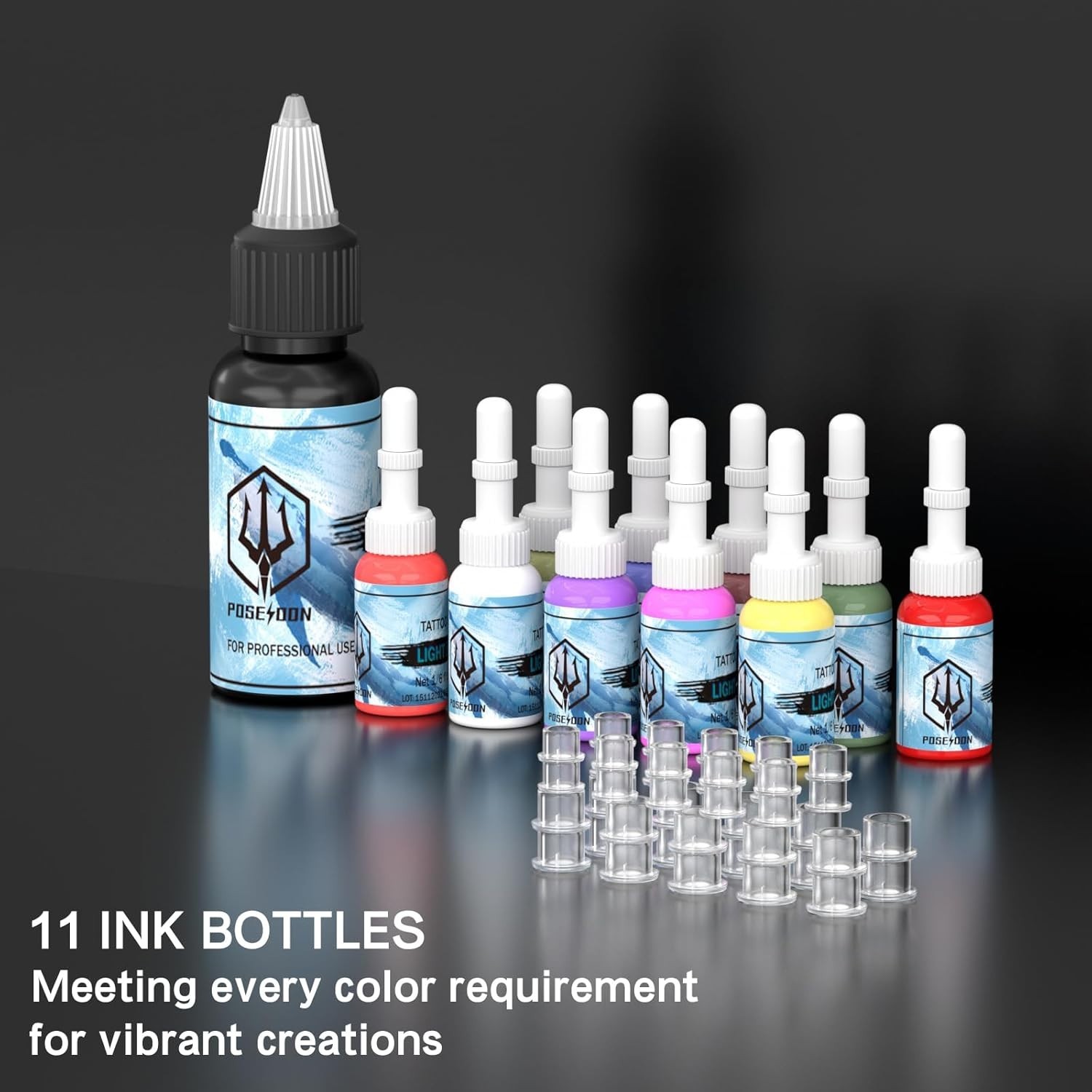 POSEIDON Cordless Tattoo Pen Kit with 2×1600mAh Batteries & Complete Starter Set
