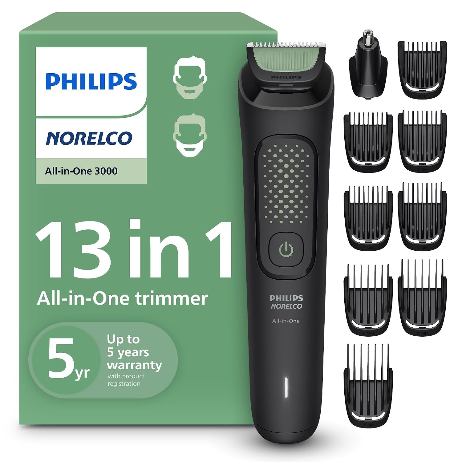 Philips Norelco All-in-One 3000 Series 13 in 1 Trimmer, Beard Styler & Men’s