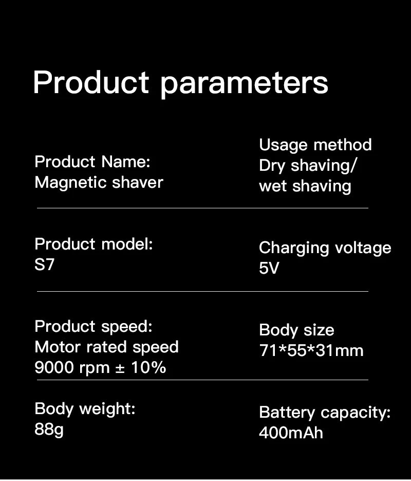 Mini Electric Shaver USB Rechargeable Dual Blade Beard Trimmer LED Display Razor