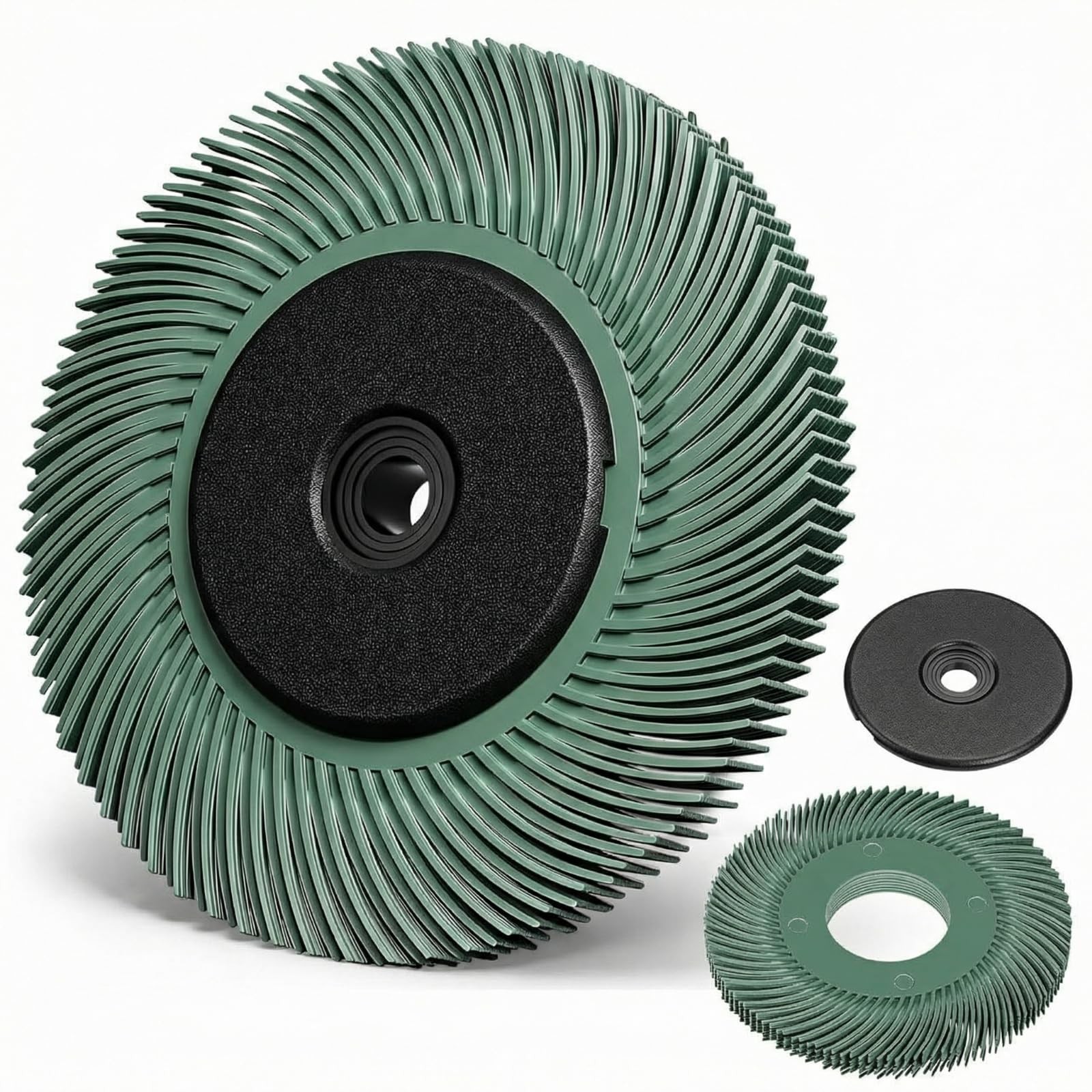 Sieral Radial Bristle Brush, Green, 6 in x 1/2 in x 1 in, 50# Nylon Bristle Disc