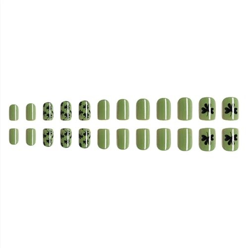 24 Pcs St. Patrick’s Day Press on Nails Square St.Patrick’s Day Fake Nails -4