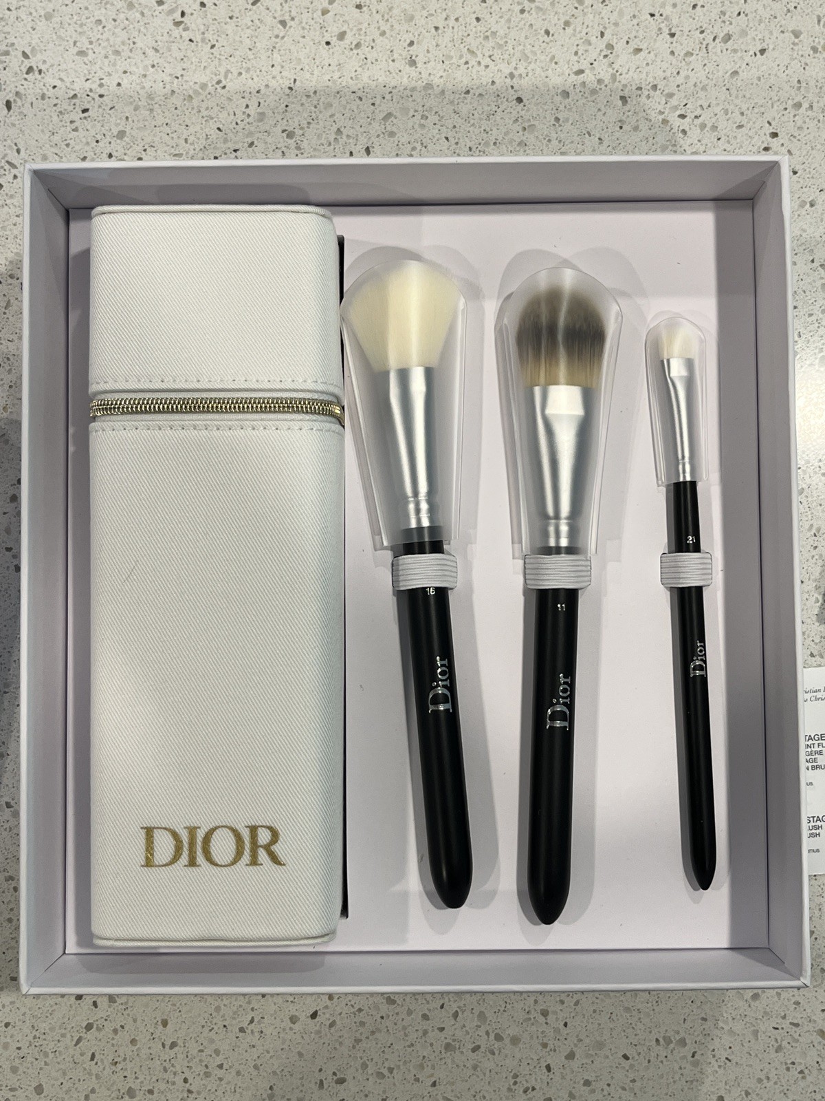 Dior Makeup Brush Set (3) Standing Zippered Storage Case – New In Box