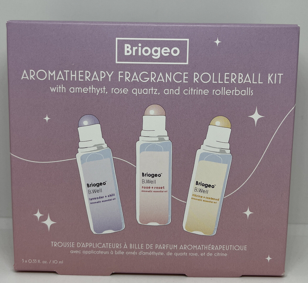 BRIOGEO B. Well AROMATHERAPY FRAGRANCE ROLLERBALL KIT 0.33 oz x 3 NEW IN BOX!