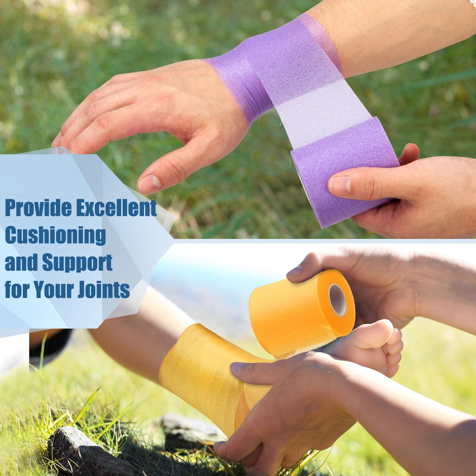 Pre Wrap Athletic Tape 6 Pack, 2.76 Inch x 11 Yards Foam Underwrap Bandage, Foam