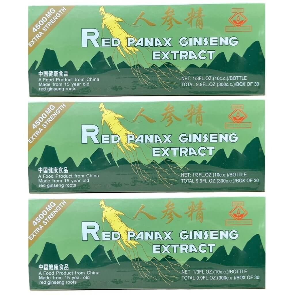 3 Box Red Panax Ginseng Extract Extra Strength 15 Years Old Roots (30 Bottles)