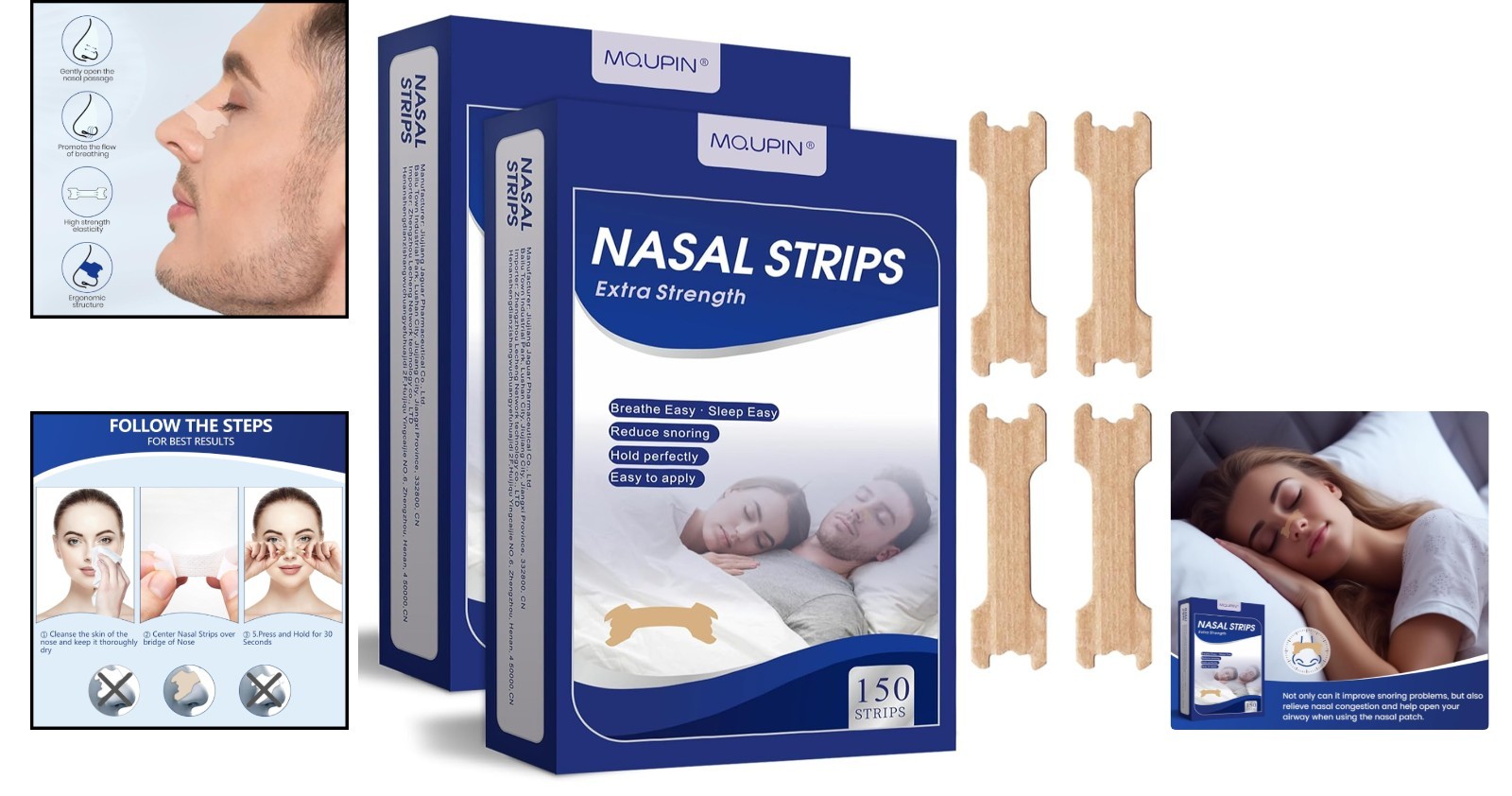 Portable 300 Count Nasal Strips – Effective Snoring Reduction & Breathability