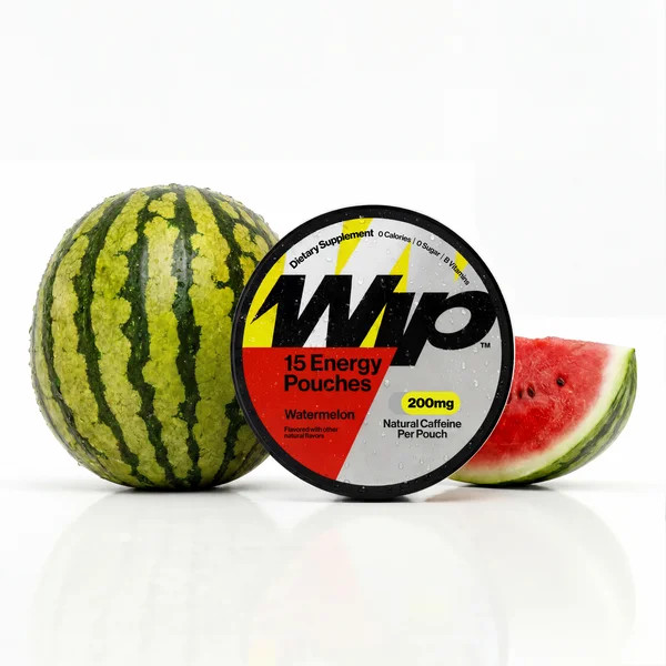 WIP Energy Pouches Watermelon 200 mg 15 Count Caffeine B Vitamins Sugar Free