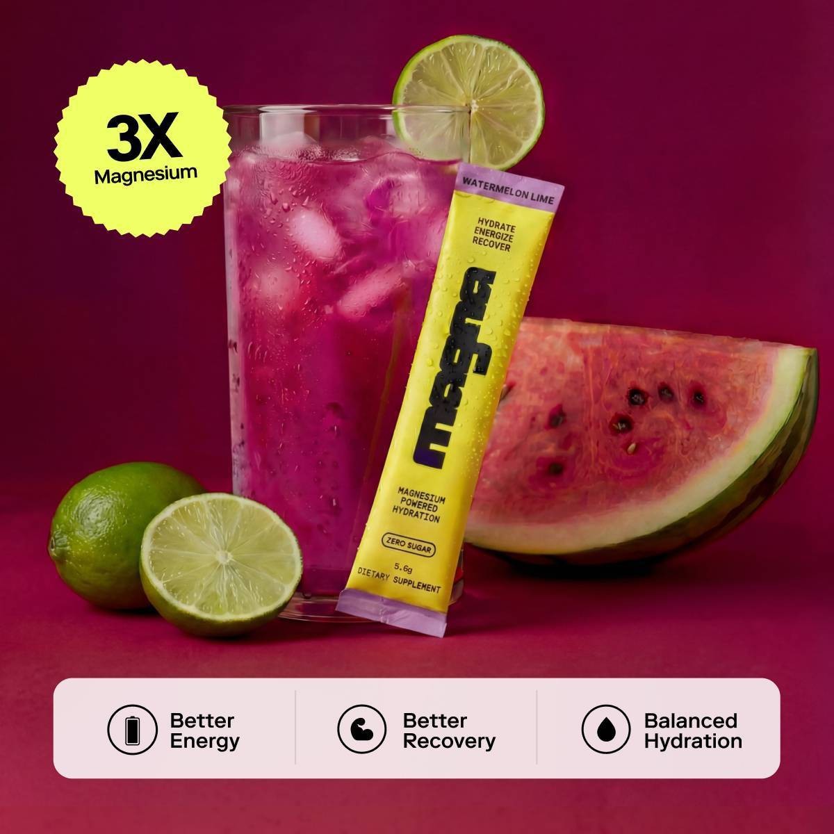 Magna Hydration Electrolyte Mix Stick Pack Dietary Supplement Powder – 10ct
