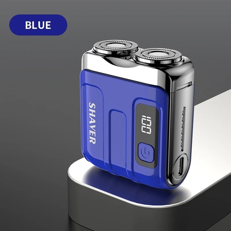 Mini Electric Smart Shaver – Dual Blade, Digital Display, Rechargeable Beard USA