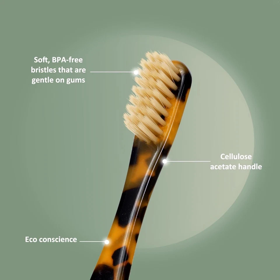 Biodegradable Eco-Friendly Cellulose Acetate Toothbrushes – 8 Count