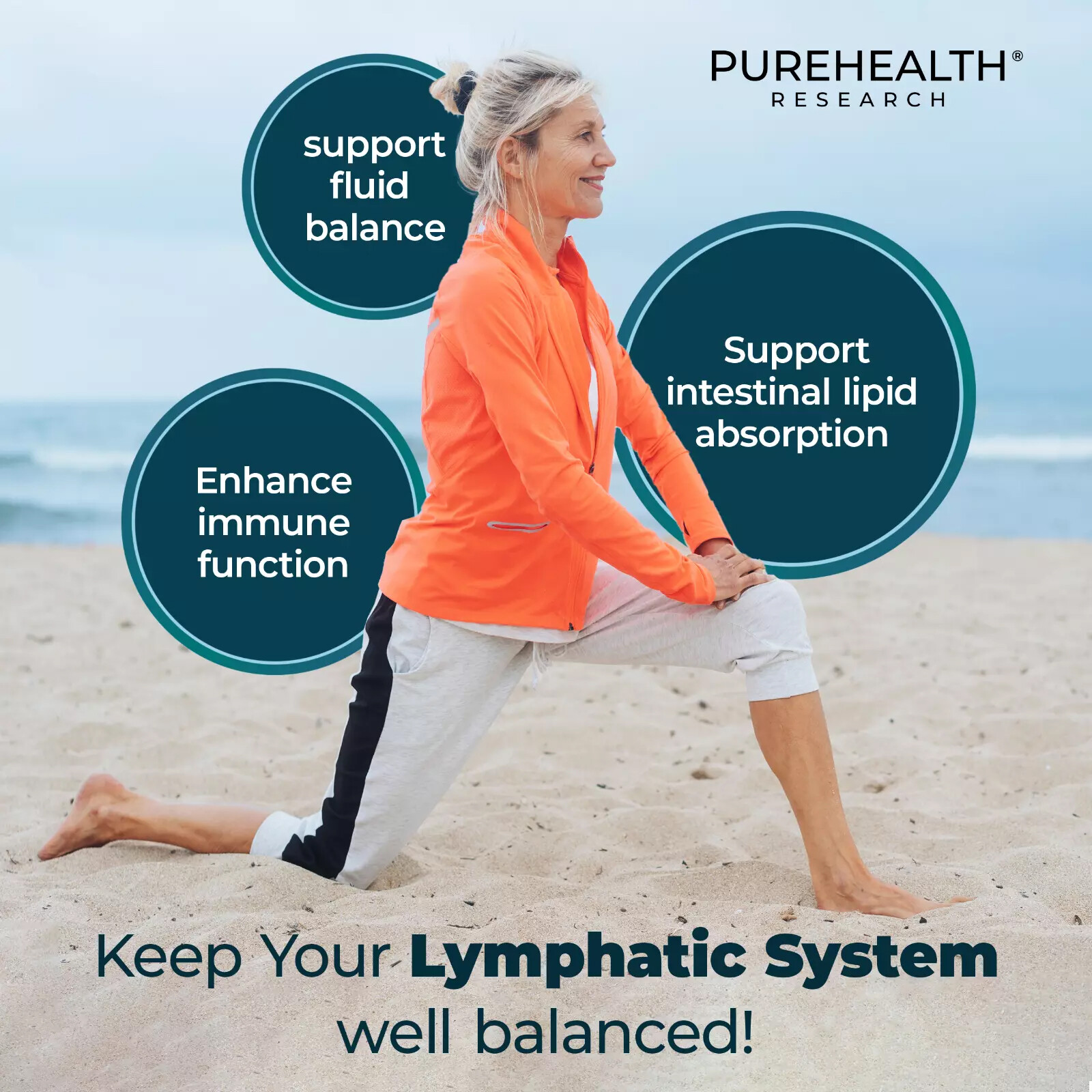 Lymphatic Supplement Reduces Swelling Support Lymphatic 60 Capsule Immune System