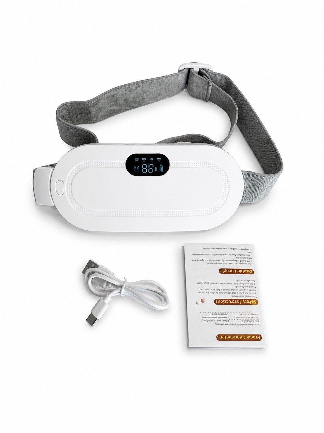 Wireless USB Electric Heating Pad Belt, Adjustable Strap, Purple