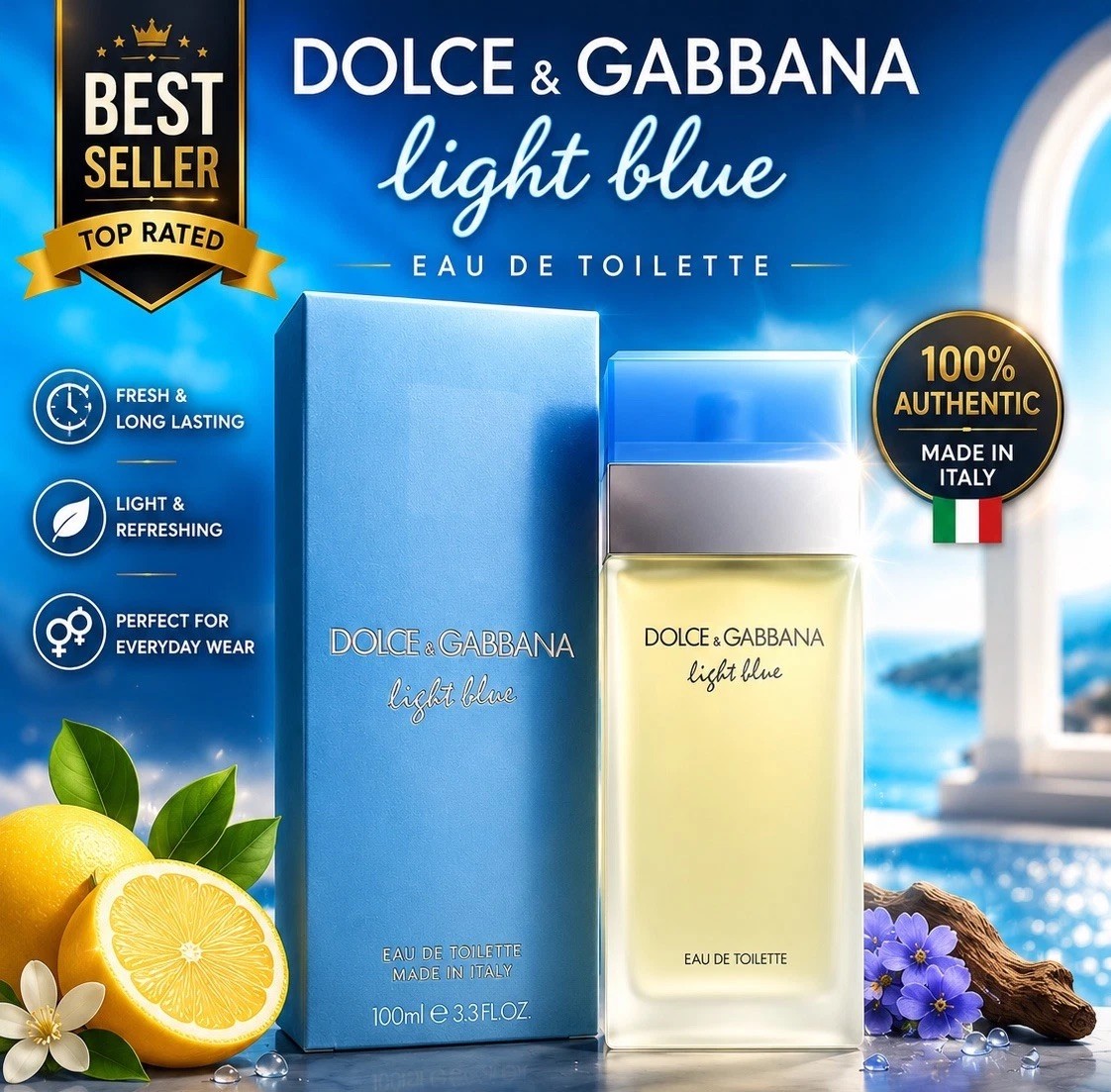 DOLCE&GABBANA Light Blue 3.3 fl oz Eau de Toilette for Women