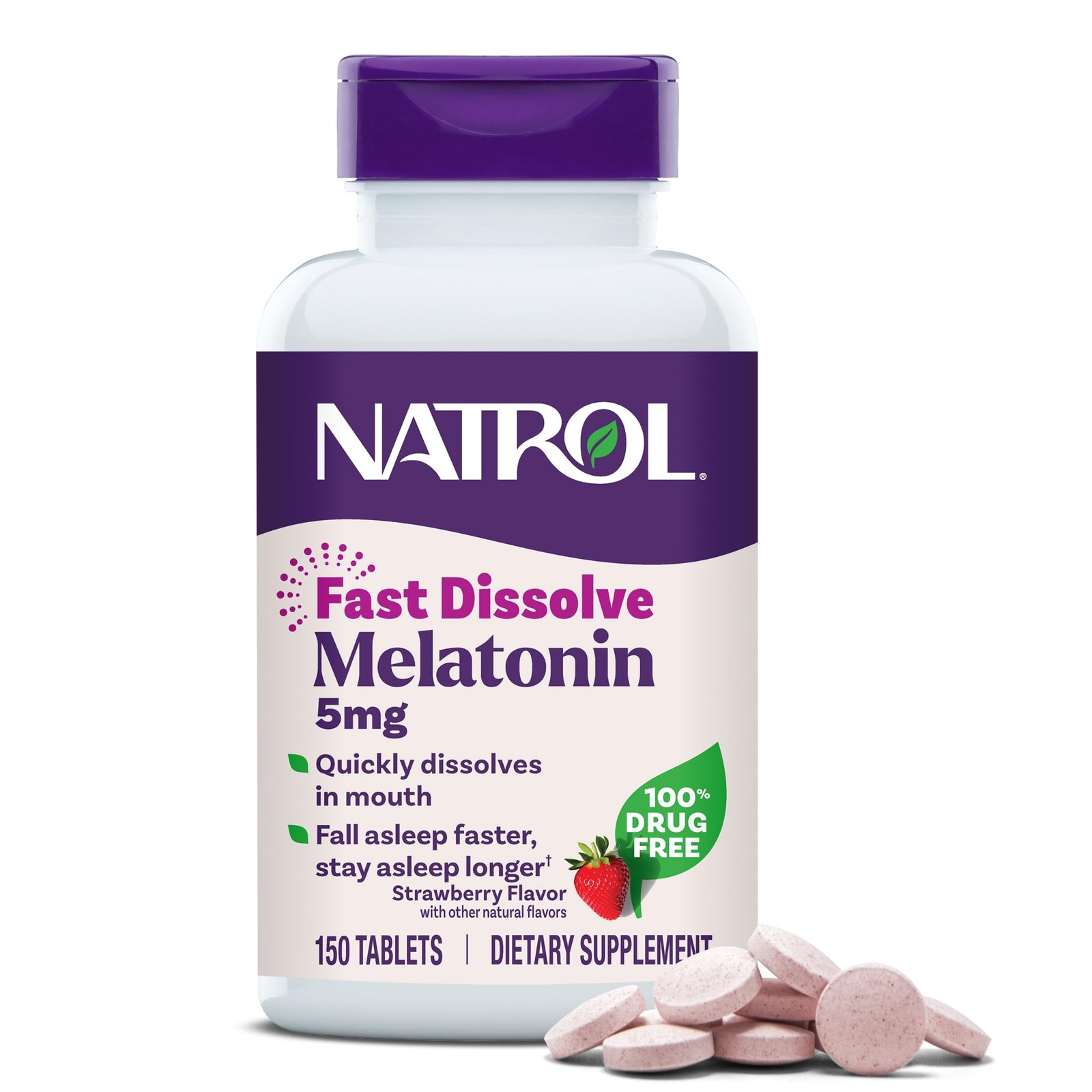 Natrol Melatonin 5Mg Dissolve Tablets Sleep Support Supplements For Adults