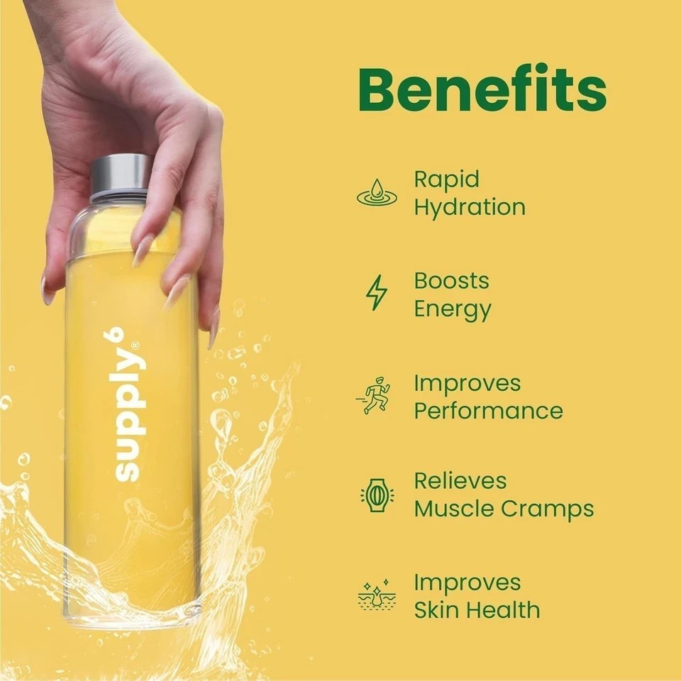 Supply6 Salts | Electrolyte Mix | Zero Added Sugar, (54 Servings, Lemon Lime)