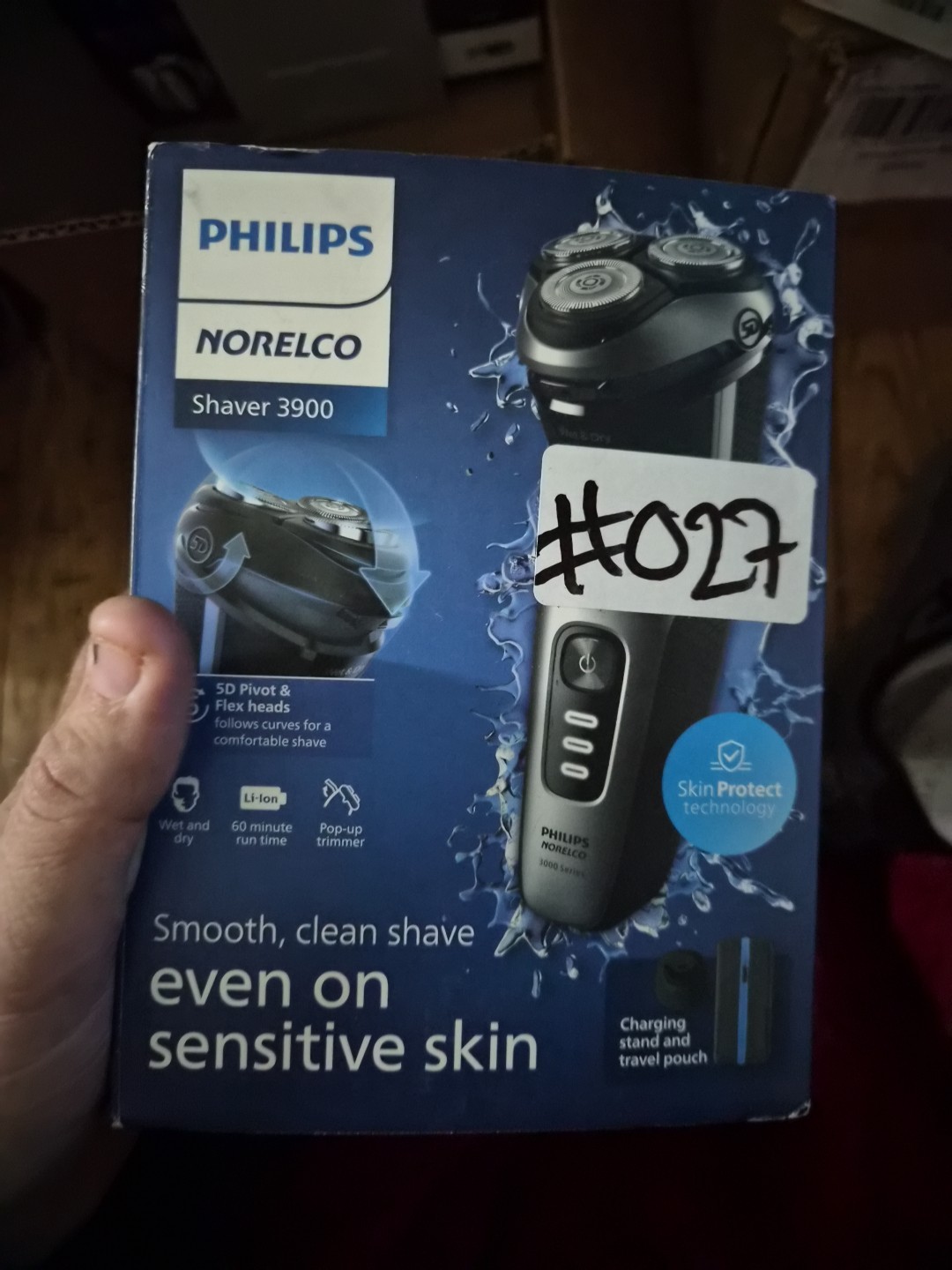 Shaver 3900 Rechargeable Wet & Dry Electric Shaver with Pop-up Trimmer Chargi…
