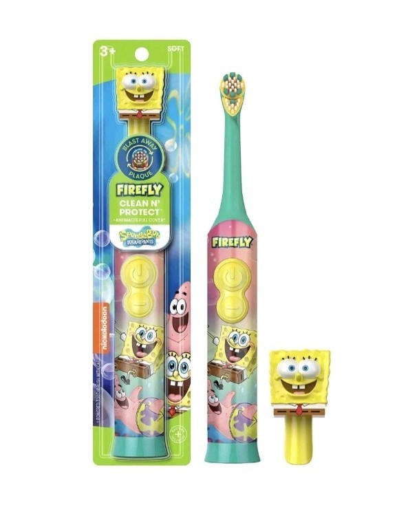 Firefly Clean N’ Protect Spongebob Power Toothbrush, 1 Count(Pack of 1)