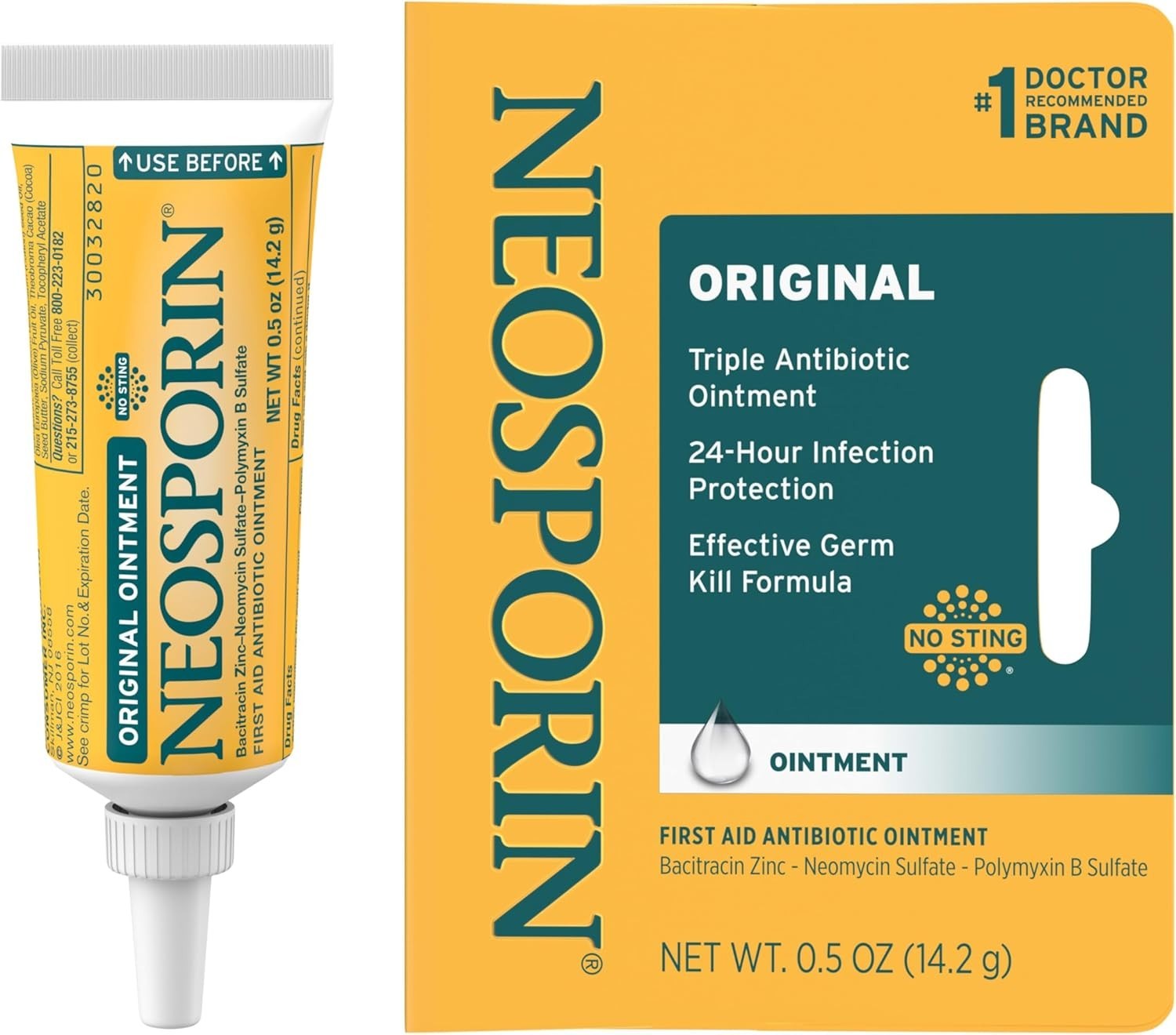 Neosporin Dual Action Burn Relief & Antibiotic Ointment, Max Strength, 0.5 oz