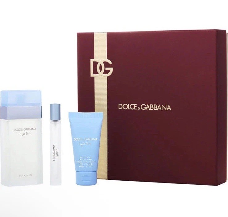 Dolce & Gabbana Light Blue 3 Pc Gift Set 3.3 oz EDT RETAIL $140 NIB