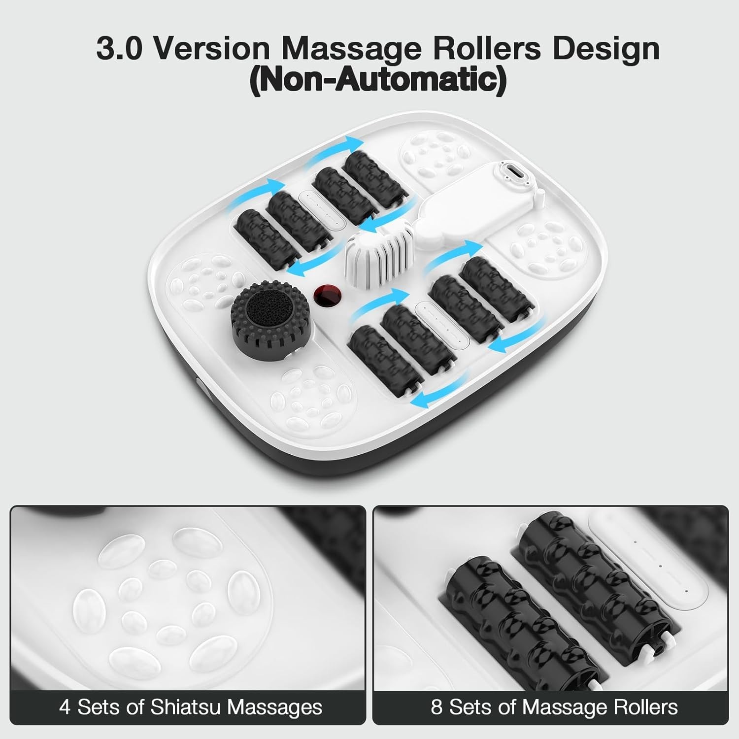Collapsible Foot Spa with Heat, Bubble, Red Light, and Temperature Contro