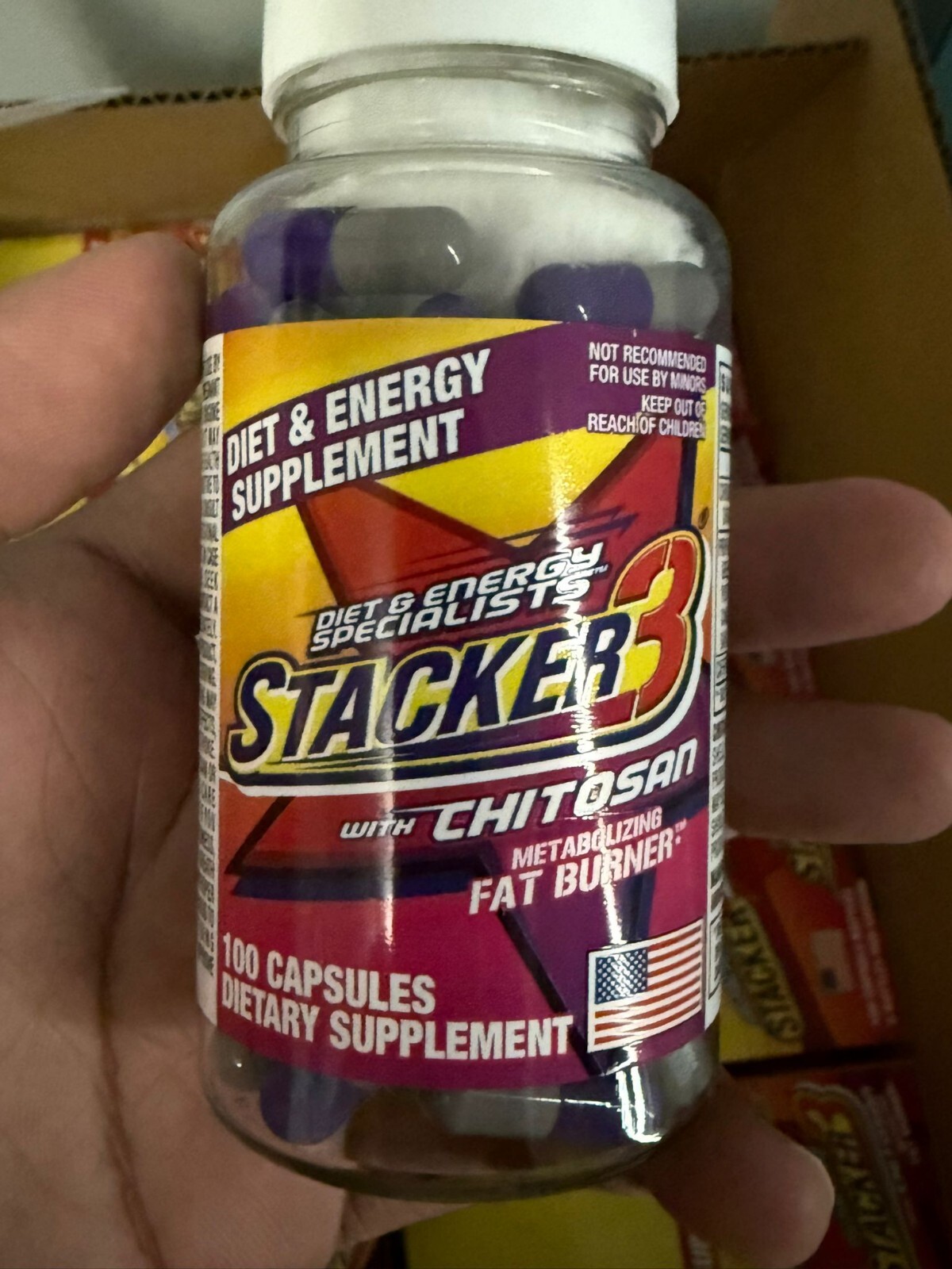 Stacker -3- 100ct Weight Loss & Energy Supplement Free Fast Ship *EXP 2030