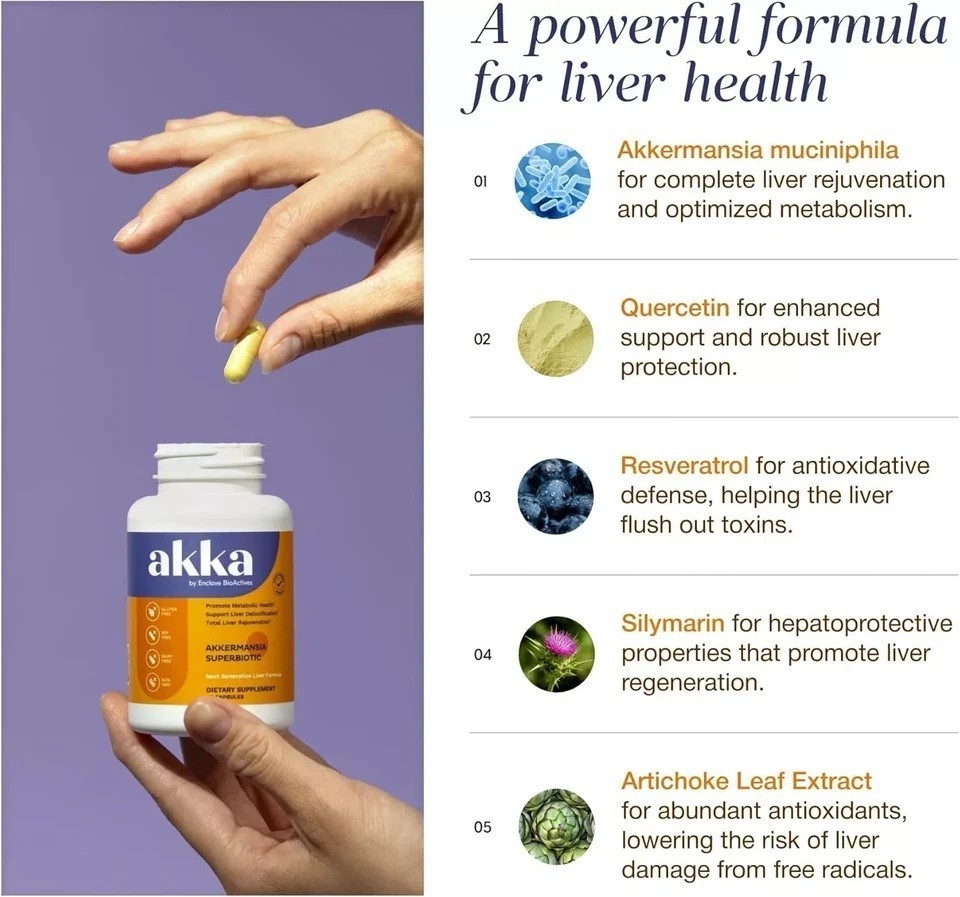 AKKA Premium Liver Cleanse Detox & Repair Superbiotic Gut Health Milk Thistle