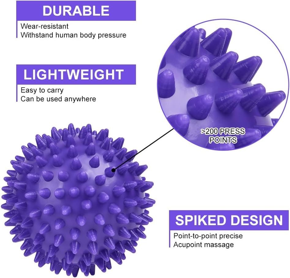 Portable Deep Tissue Massage Balls – 2 Pack Lacrosse & Spike for Pain Relief