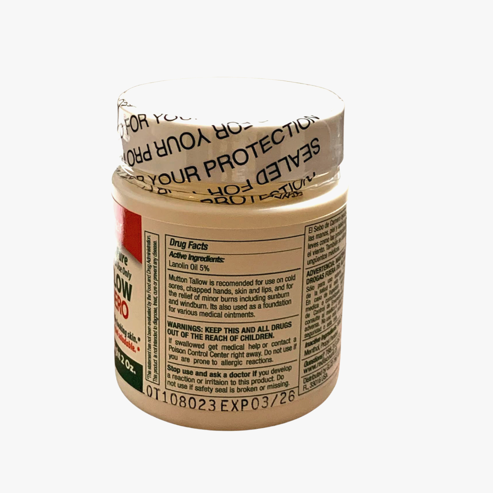 Mutton Tallow 100% Pure Ointment | Sebo de Carnero | 2 oz