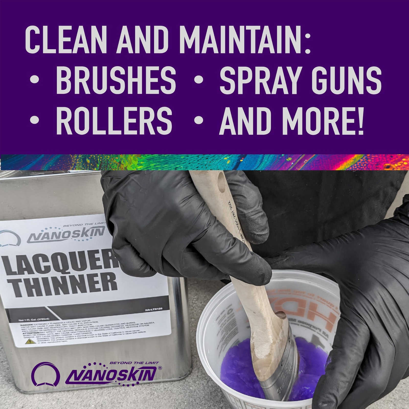 Professional Strength Lacquer Thinner 1 Gallon – Medium-Dry, Cleans Tools & Spra