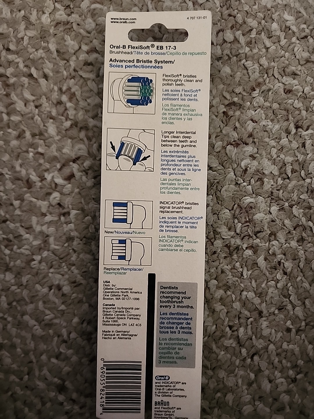Oral-B Flexisoft Flexi-Soft Replacement Toothbrush Heads Refills EB 17-3