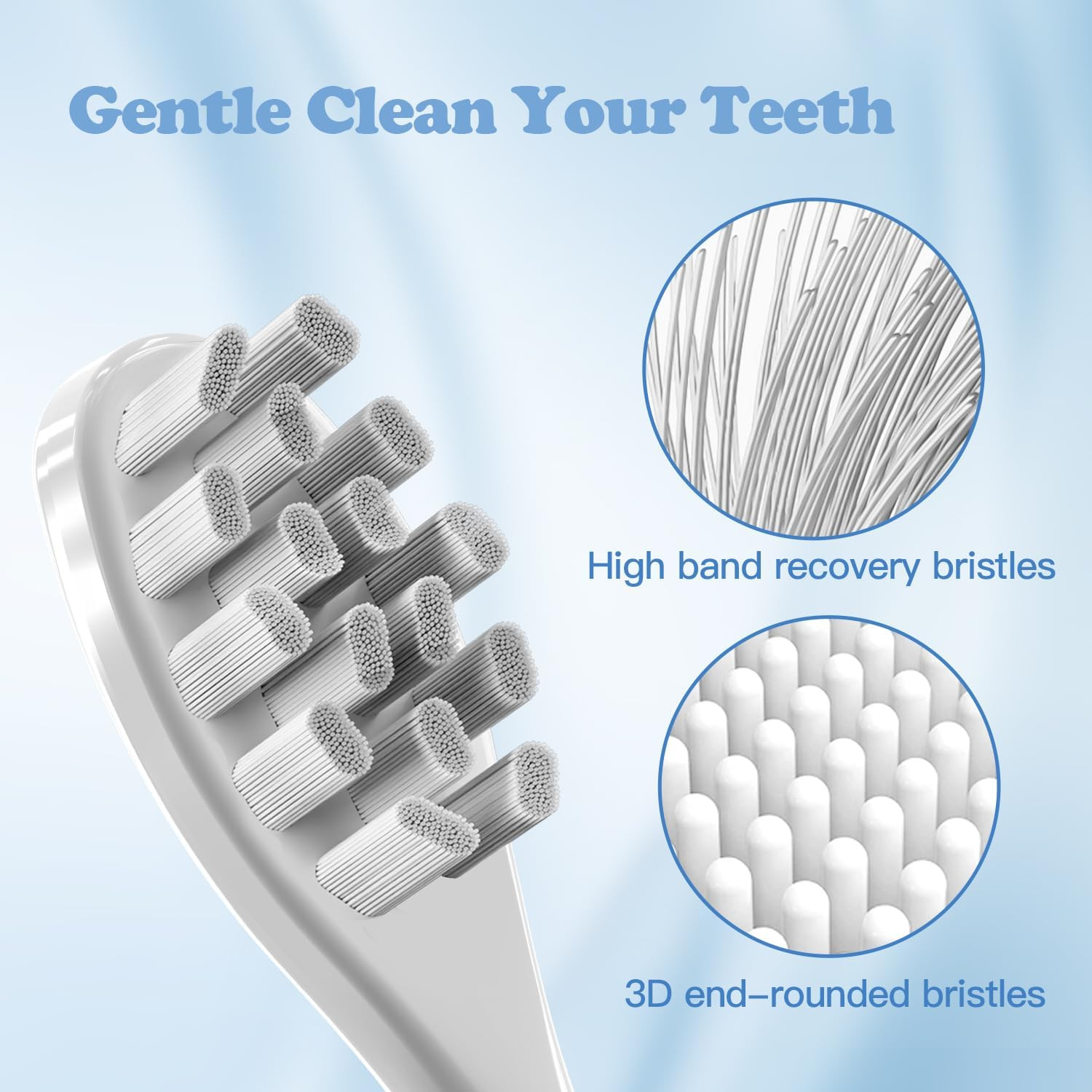 6 Pack Replacement Brush Heads Compatible with Oclean Electric Toothbrush Heads
