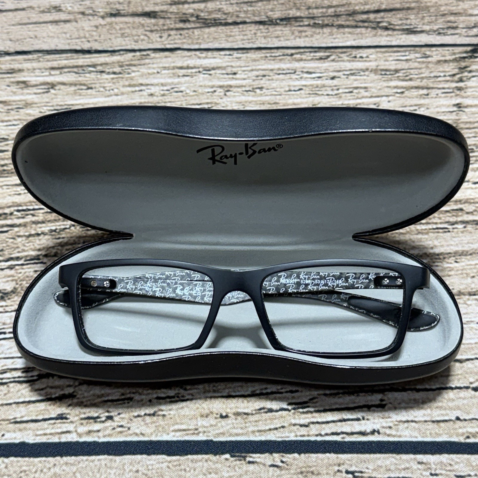 Ray Ban Eyeglasses Frames Only Matte Black Rectangular RB 8901 5263 53-17-145