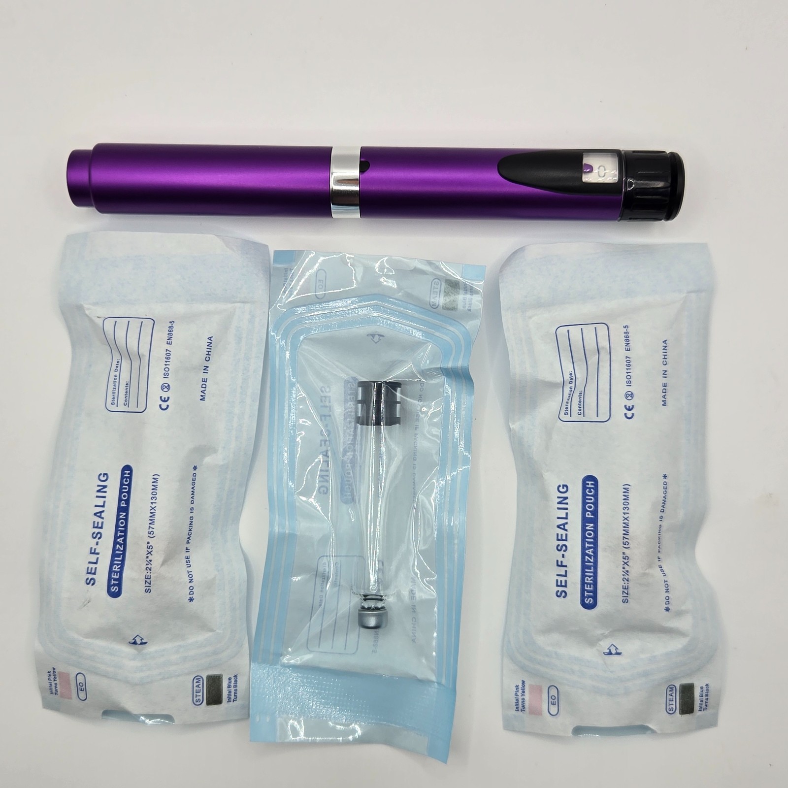 MetaTRIM Reusable 60u V2 Metal Peptide Injection Pen + 3 Sterilized 3ml Vials