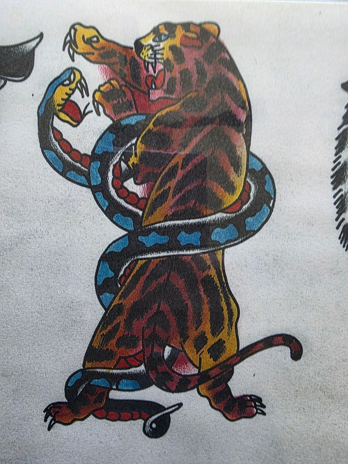 Huck Spaulding & Rogers Traditional Vintage Style Tattoo Flash Sheet, Panthers