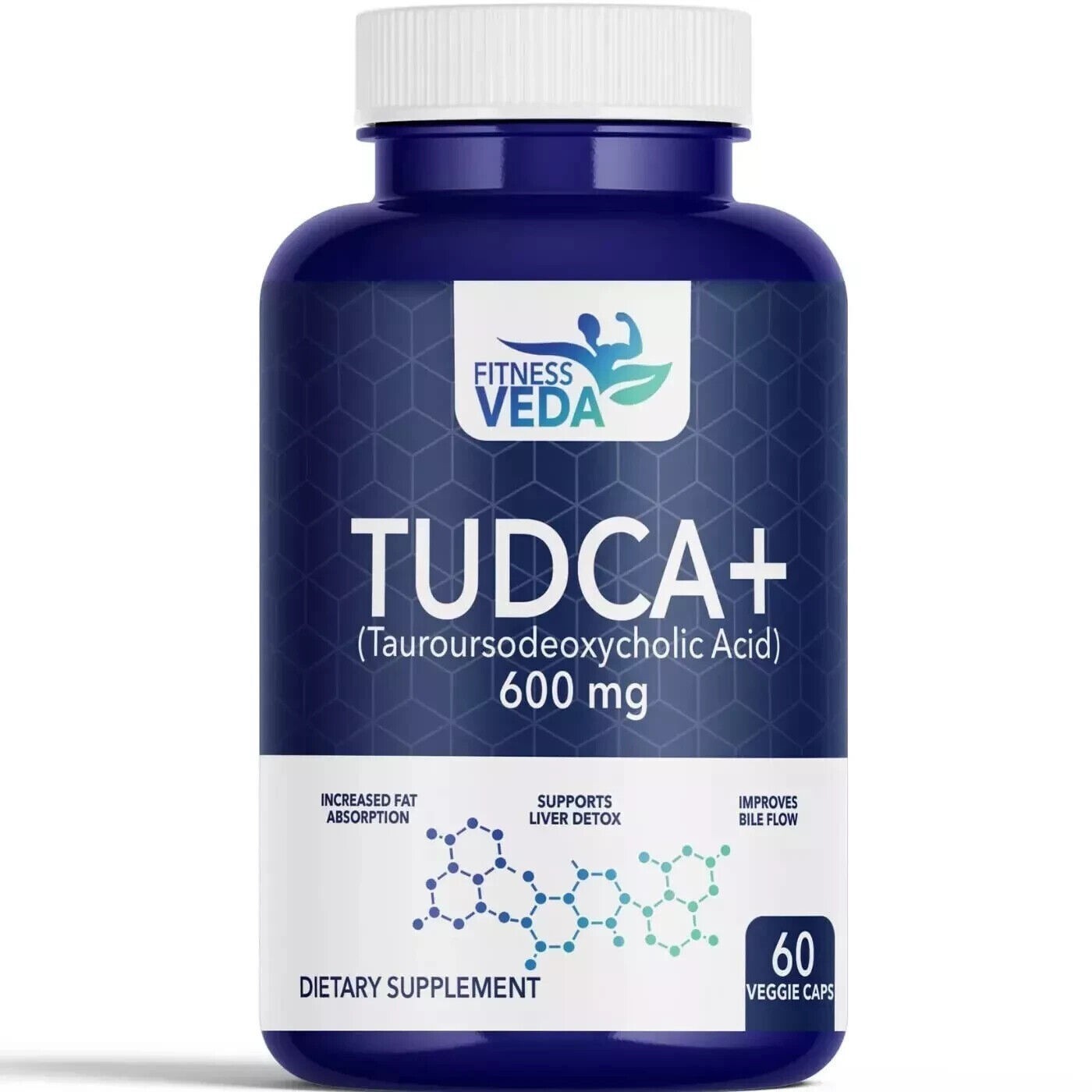 FITNESSVEDA Liver Detox Supplement | Fat Absorption Tudca + 600 Mg – 60 Capsules
