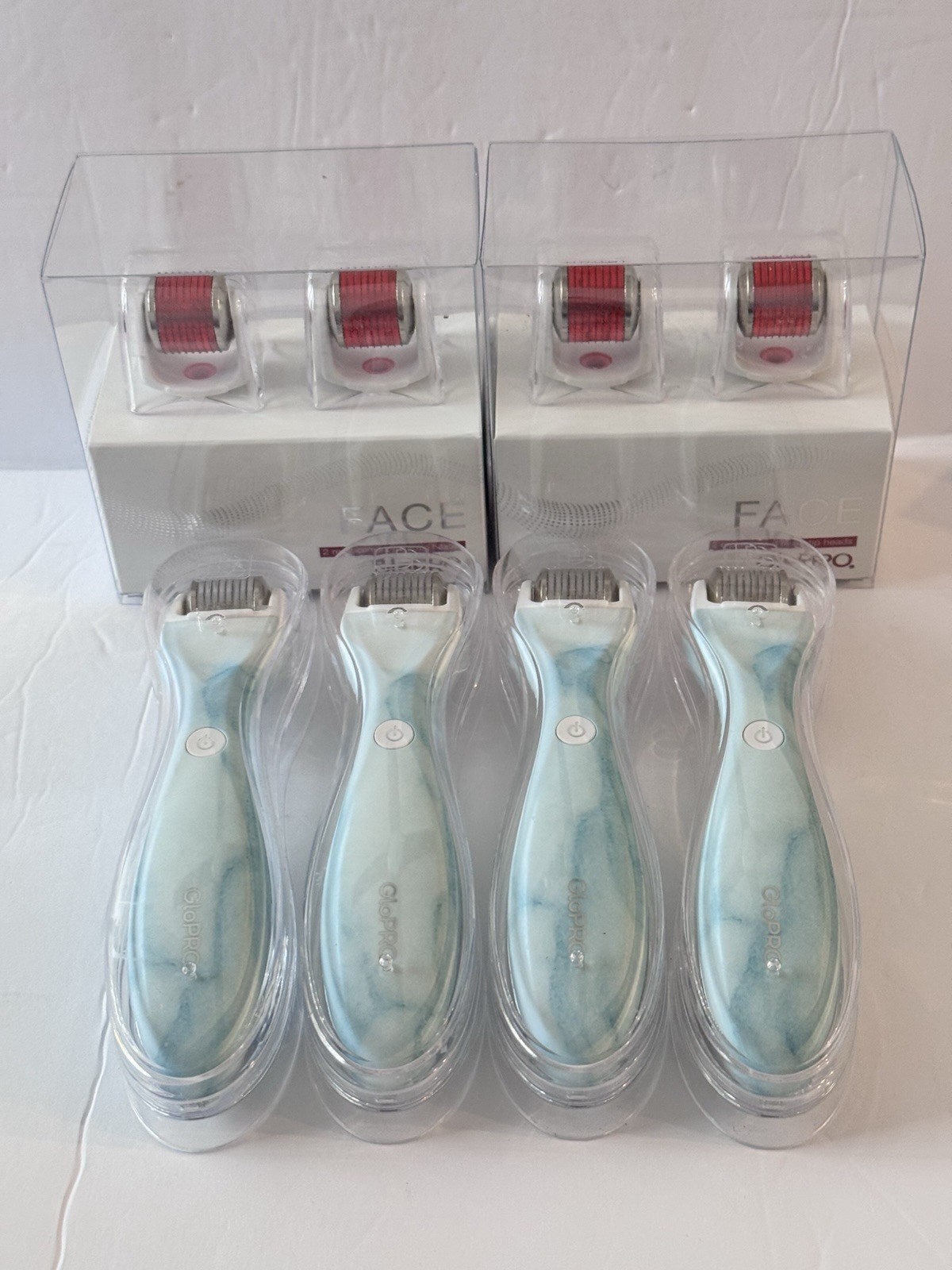 BeautyBio GloPro Microtip 4 Face Tool With Battery+4 Attachment Head As Shown