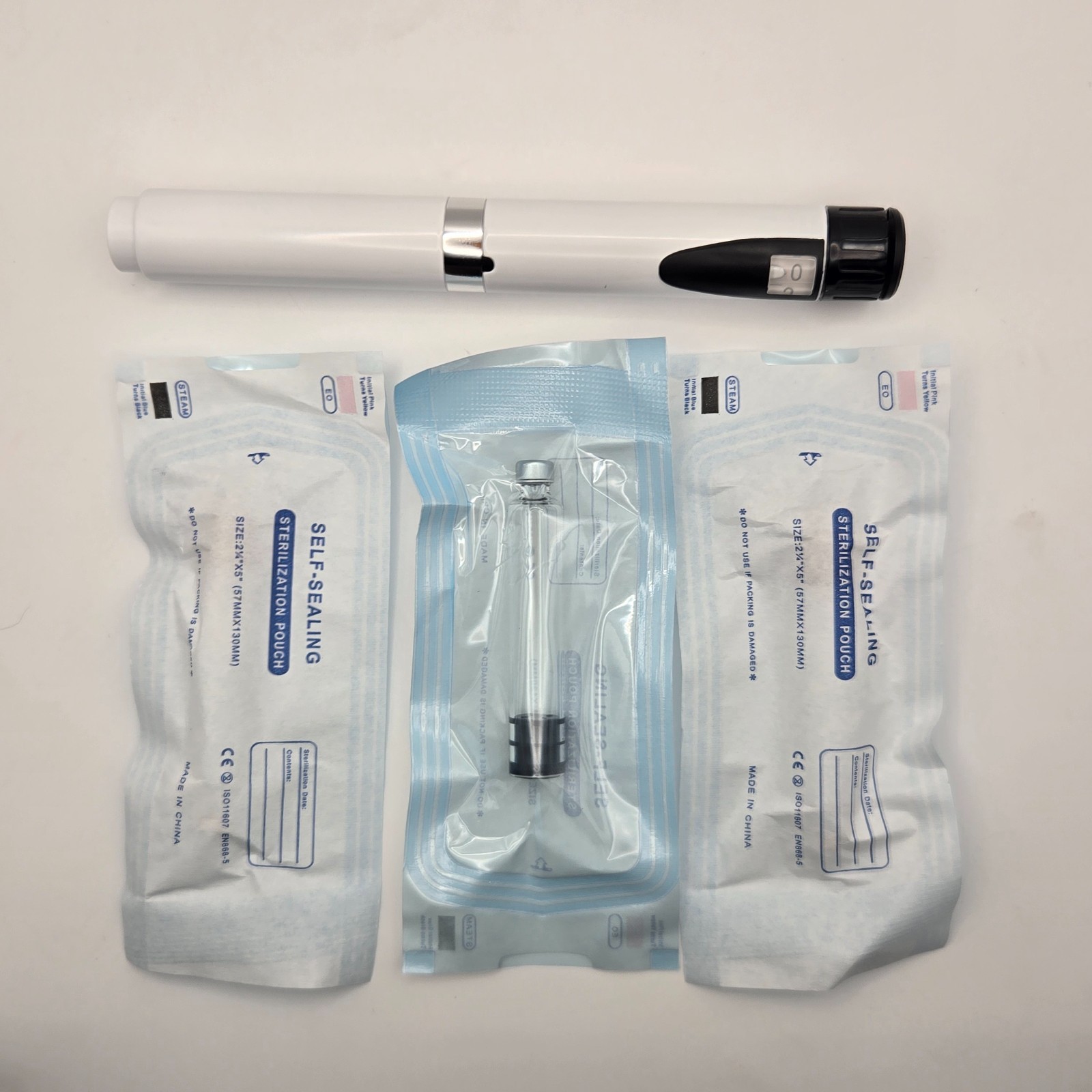 MetaTRIM Reusable 60u V2 Metal Peptide Injection Pen + 3 Sterilized 3ml Vials