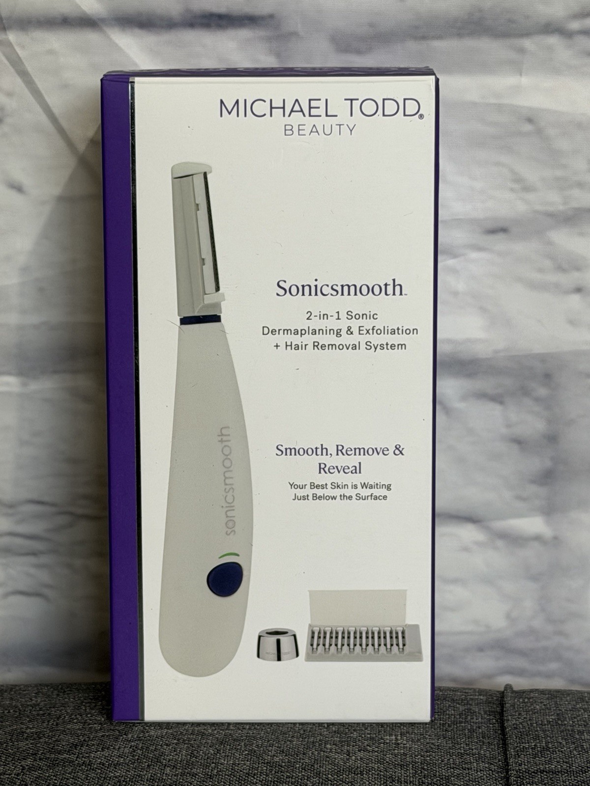 MICHAEL TODD Beauty Sonicsmooth 2 in 1 Sonic Dermaplaning System – Color White