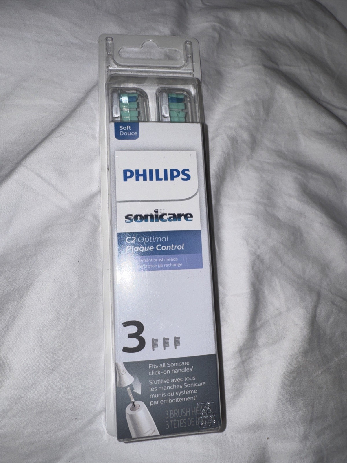 Philips Sonicare C2 Optimal Plaque Control Tooth Brush Heads hx 9023/65 white