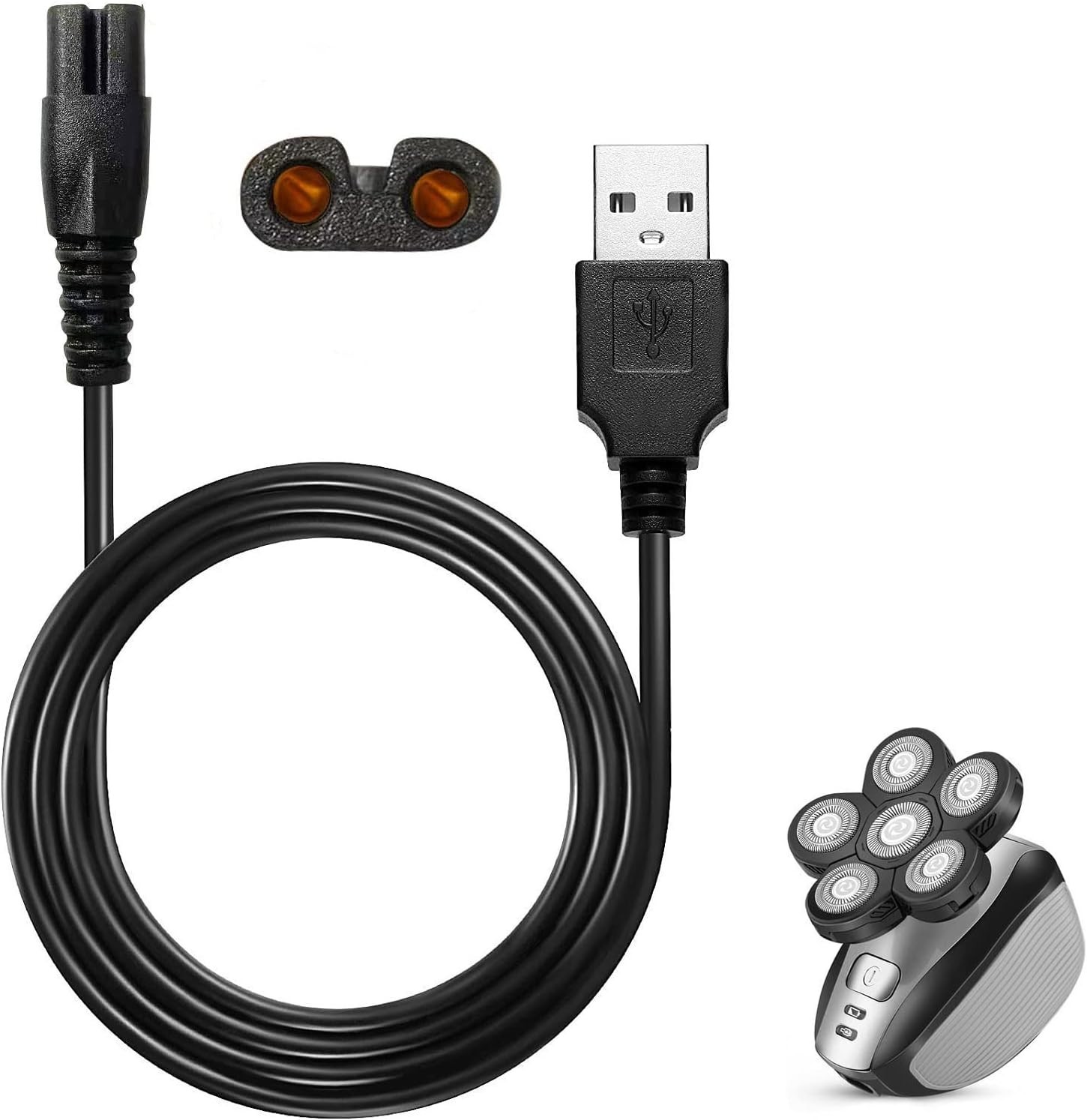 Durable Head Shaver Replacement Charger Cord – USB, Fast Charging Black Cable