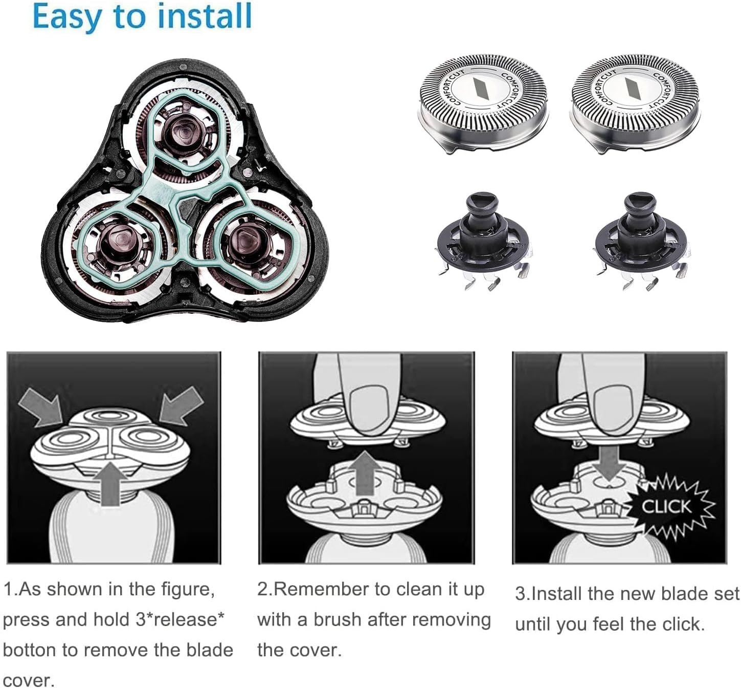 RQ11 Replacement Shaver Heads Compatible with Philips Norelco Sensotouch Repl…